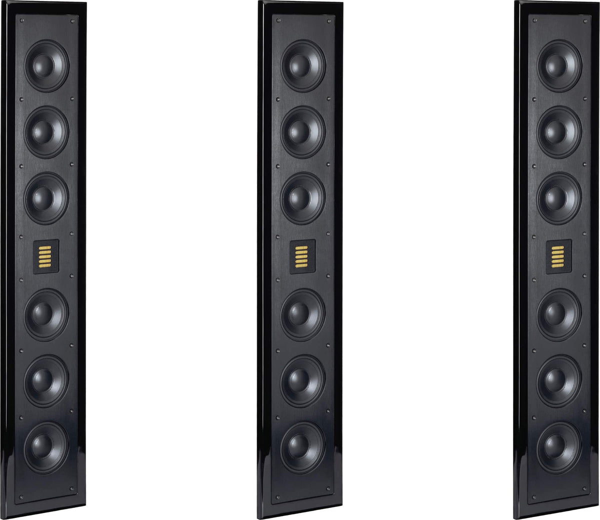 MartinLogan - Motion SLM XL, Slim On-Wall Speaker, with six 4” drivers, and Folded Motion Tweeter, Three-Pack Bundle - Gloss Black