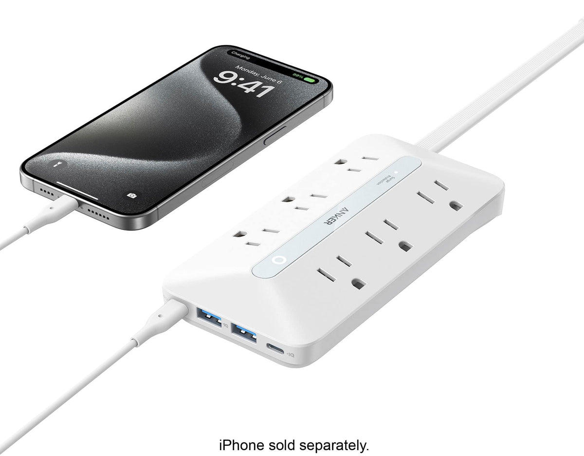 Anker - 10-in-1 USB Power Strip - White