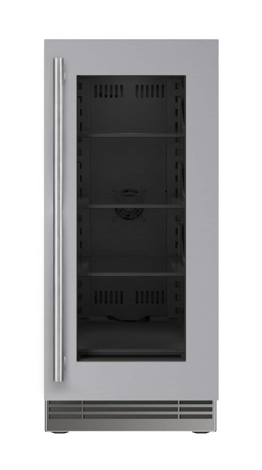 U-Line - 15"W. 2.8 Cu.Ft. Built-In Frame w. Glass Compact Refrigerator - Stainless Steel