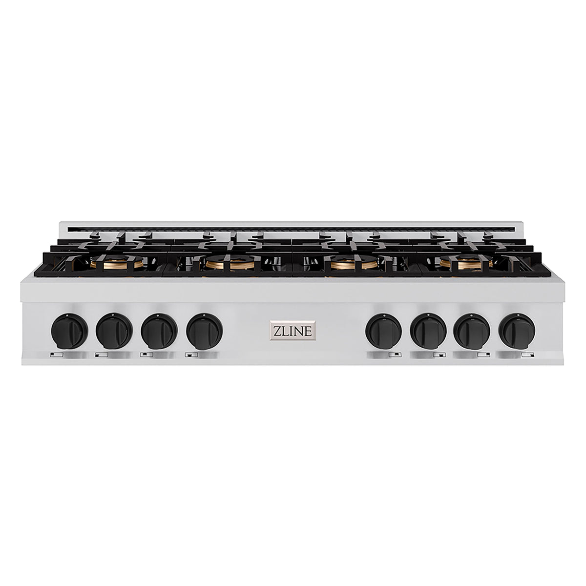 ZLINE - 48 in. Wide 8 Burner Autograph  Classic Rangetop with DuoPro Burners and Black Accents (PCRTZ-48-MB) - Stainless Steel