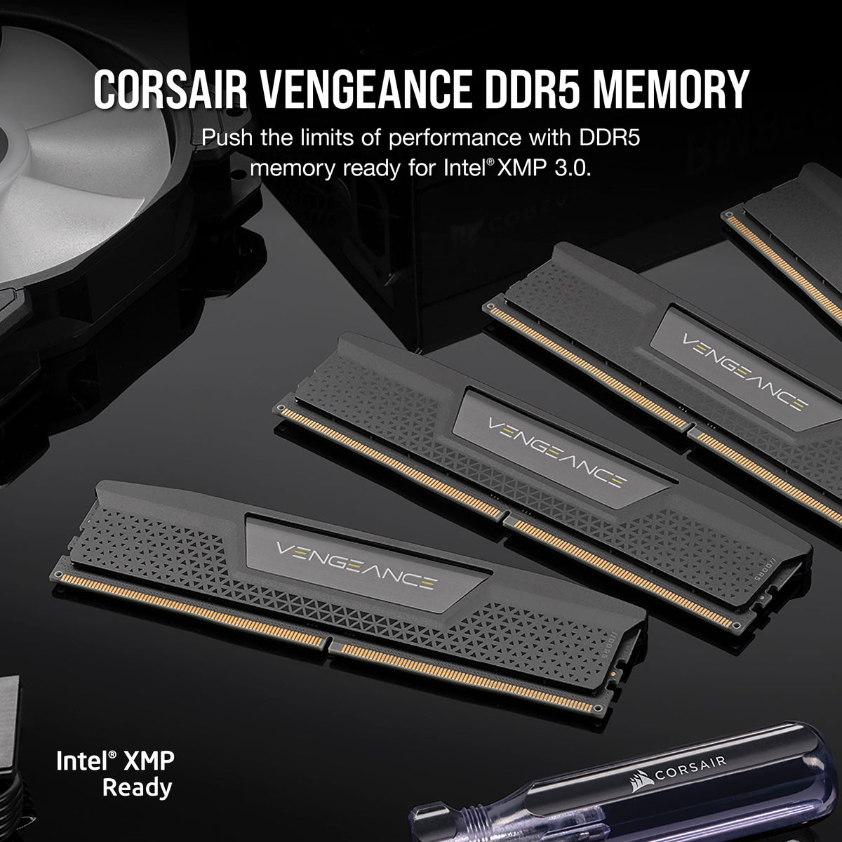 CORSAIR - VENGEANCE 64GB (2x32GB) DDR5 5200MHz C40 UDIMM Desktop Memory - Black