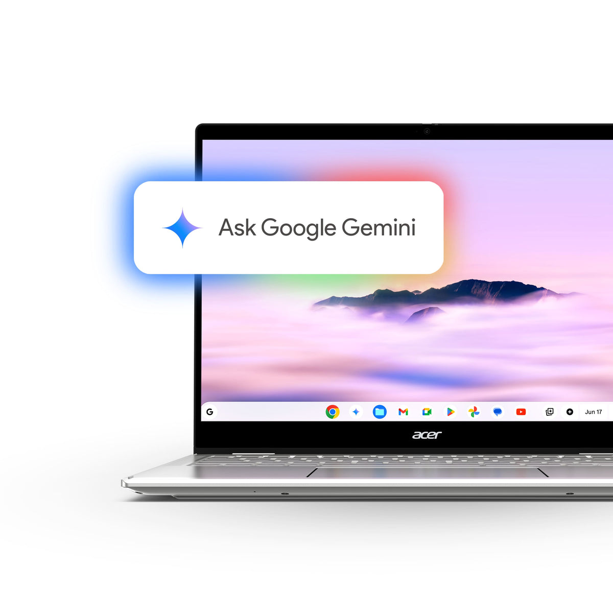 Acer - Chromebook Plus Spin 514 -14" WUXGA Touch Laptop with Google AI- MediaTek Kompanio Ultra-12GB RAM- UFS 256GB - Wi-Fi 7 - Platinum Silver