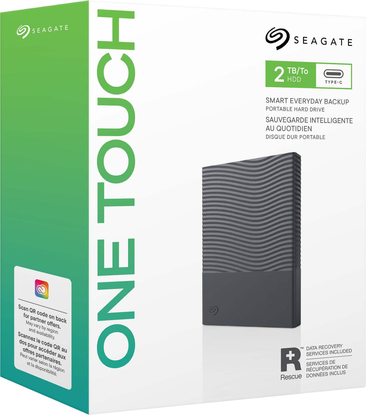 Seagate - Seagate One Touch Portable HDD 2TB - Space Gray