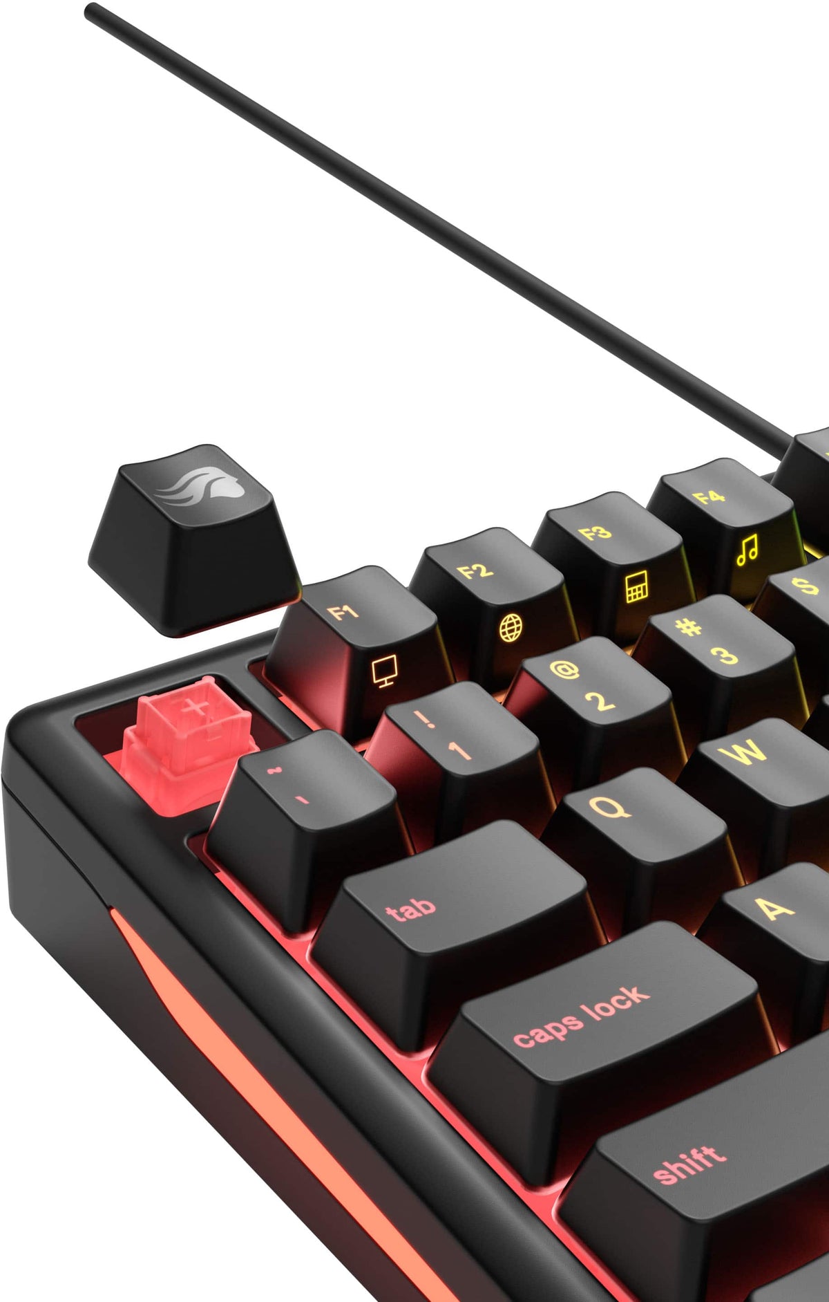 Glorious - GMBK 75% Wired Membrane Gaming Keyboard with Swappable MX-Compatible Keycaps - Black