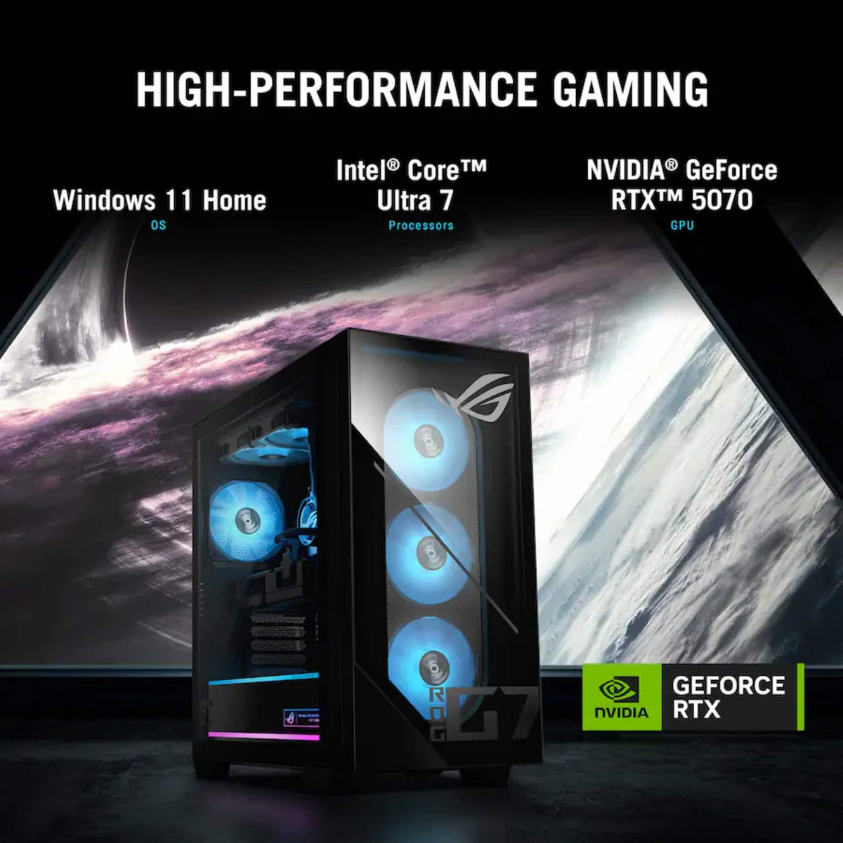ASUS - ROG G700 Gaming Desktop - Intel Core Ultra 7 265KF (2024) - 32GB Memory - NVIDIA GeForce RTX 5070 12GB - 2TB Storage - Black