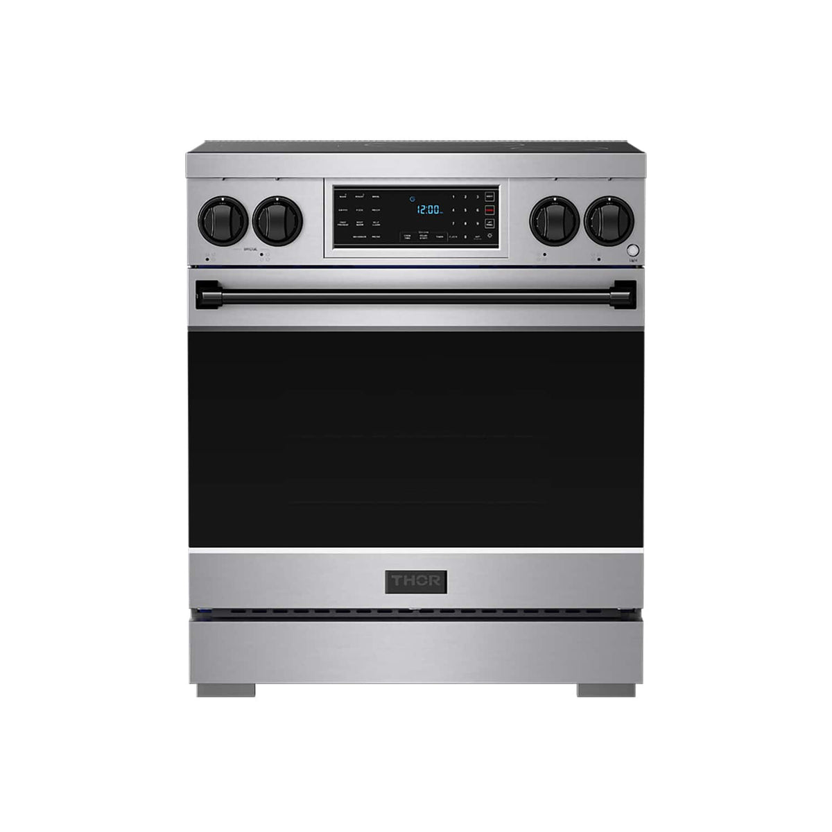 Gordon Ramsay Series by Thor Kitchen 4.8 Cu. Ft Freestanding Induction Range with Black Hardware - Stainless Steel
