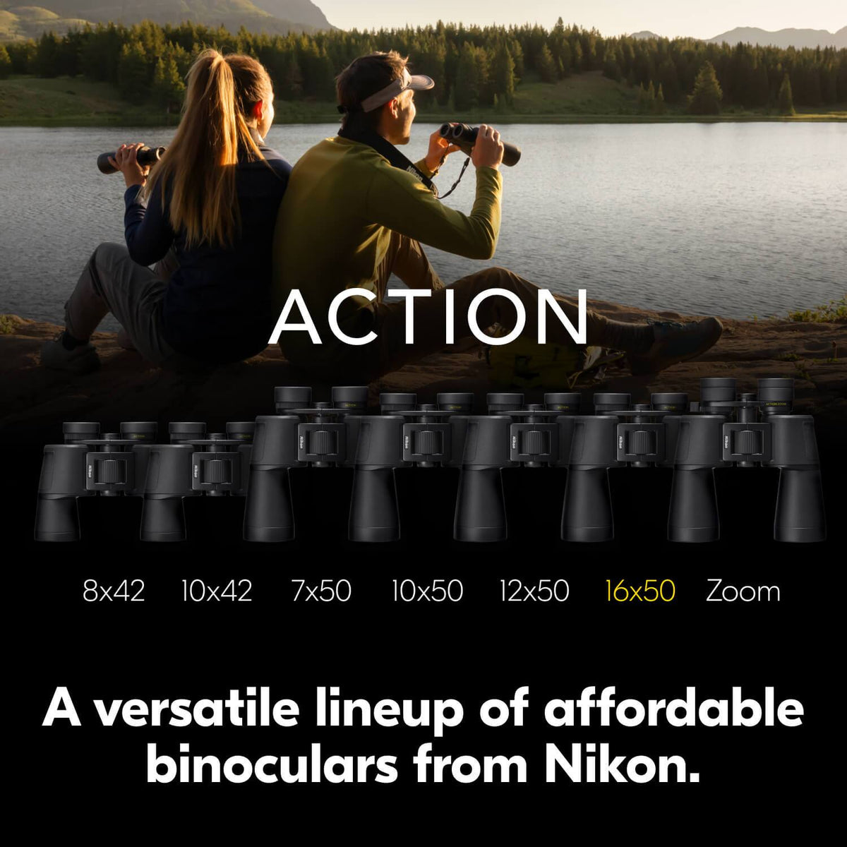Nikon - ACTION 16x50 Binoculars - Black