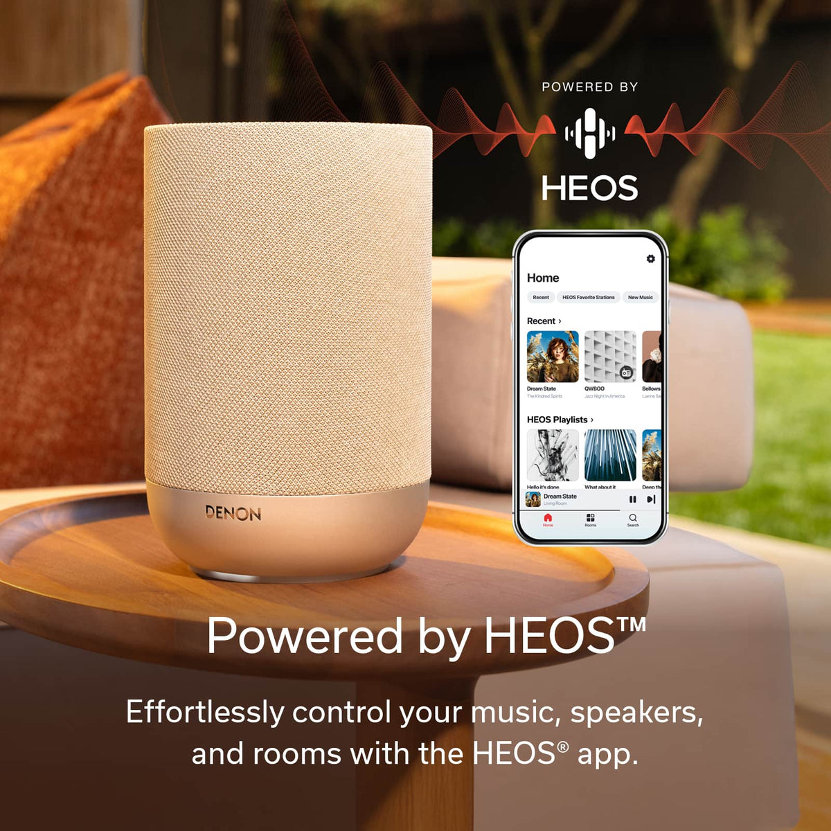 Denon - HOME 200 Wireless Smart Speaker - Stone