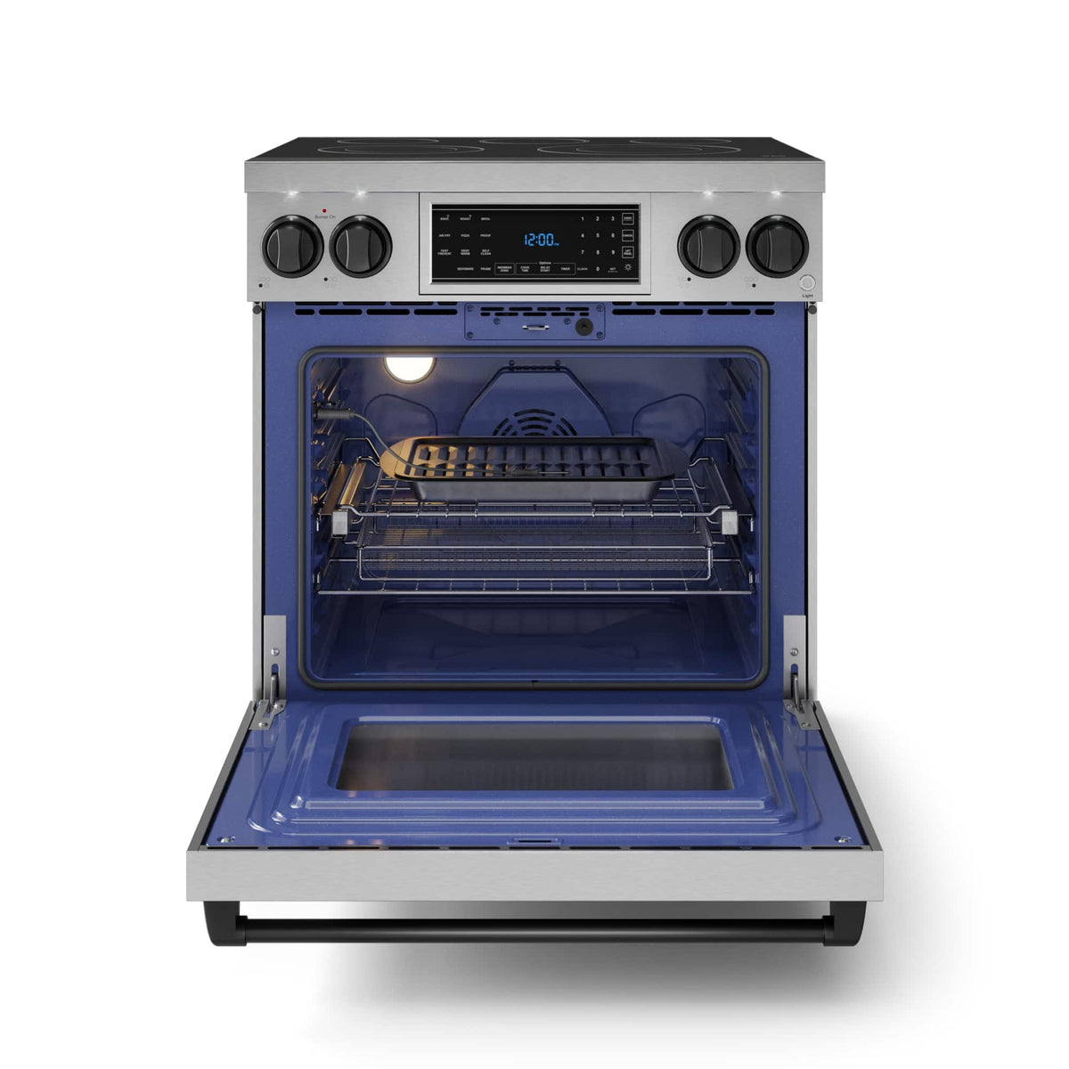 30 in. Wide 5 Elements Gordon Ramsay Series by Thor Kitchen 4.55 Cu. Ft Freestanding Electric Range with Black Hardware - Stainless Steel
