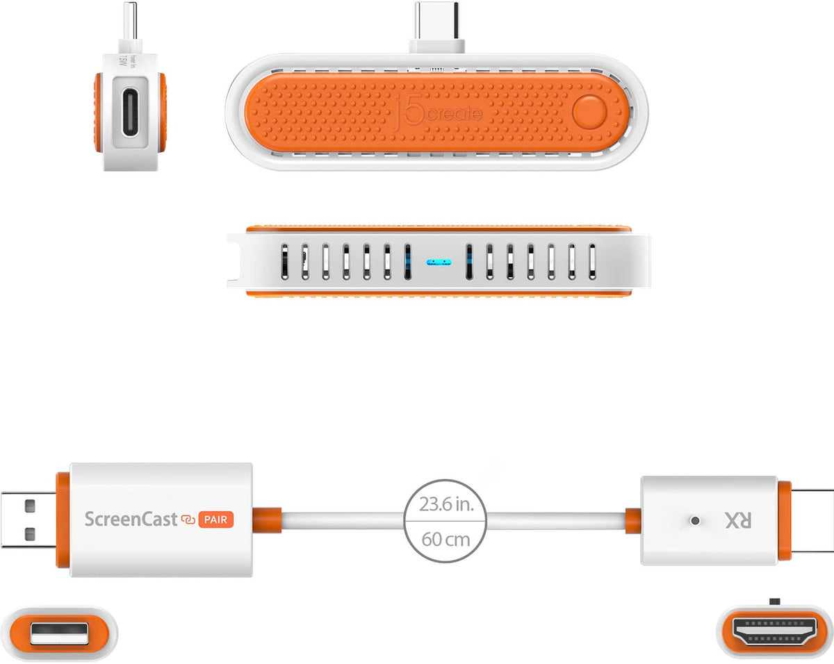 j5create - ScreenCast Mini HDMI FHD Wireless Display Adapter - White