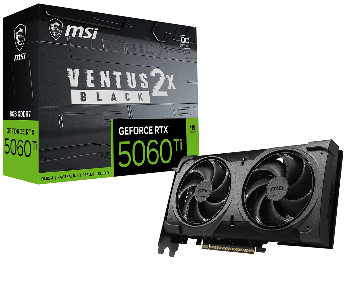 MSI - NVIDIA GeForce RTX 5060 Ti 8GB GDDR7 VENTUS 2X OC PLUS PCI Express 5.0 Graphics Card - Black