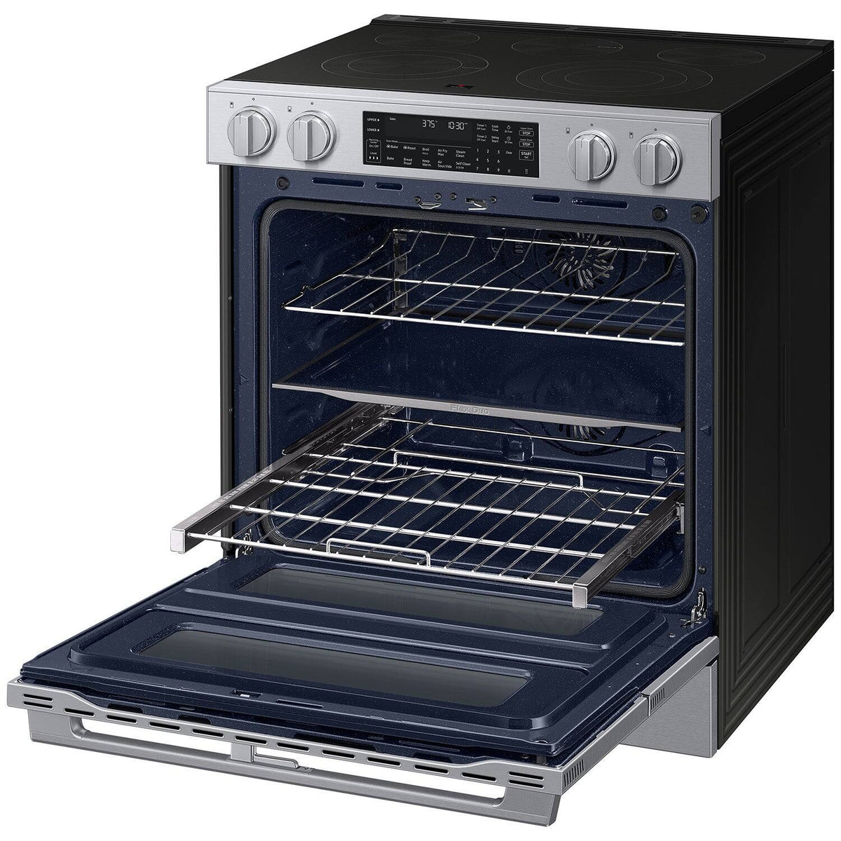 Samsung - Bespoke Smart Slide-In Electric Range with Flex Duo Oven and Dual True Convection - Stainless Steel