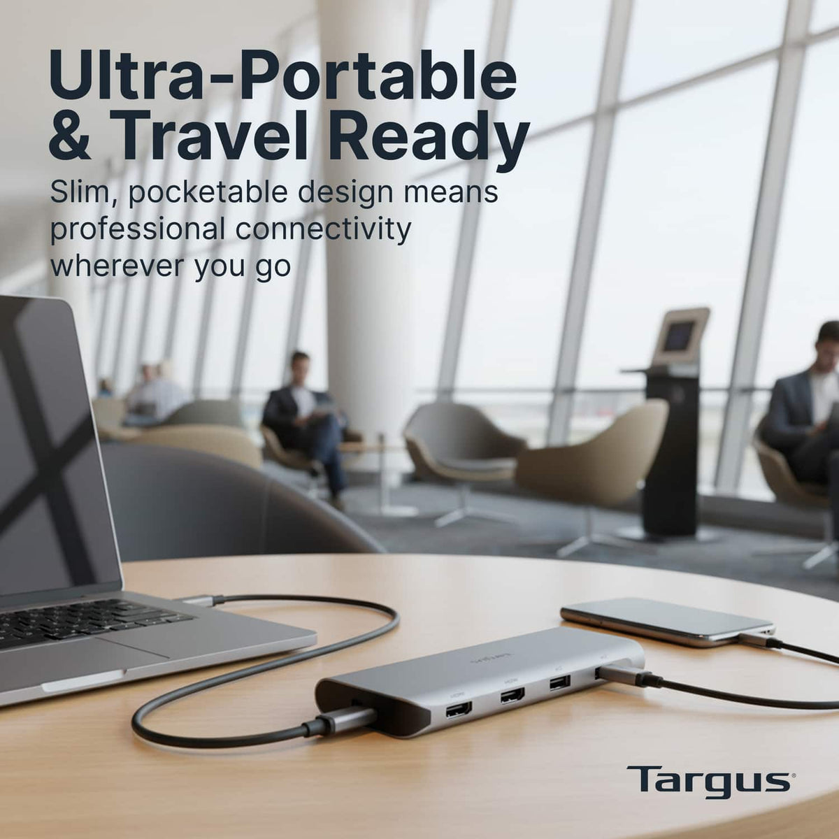 Targus - USB-C Alt. Mode Dual HDMI 4K Mobile Dock with 140W EPR Pass-Thru & SD Reader - Silver