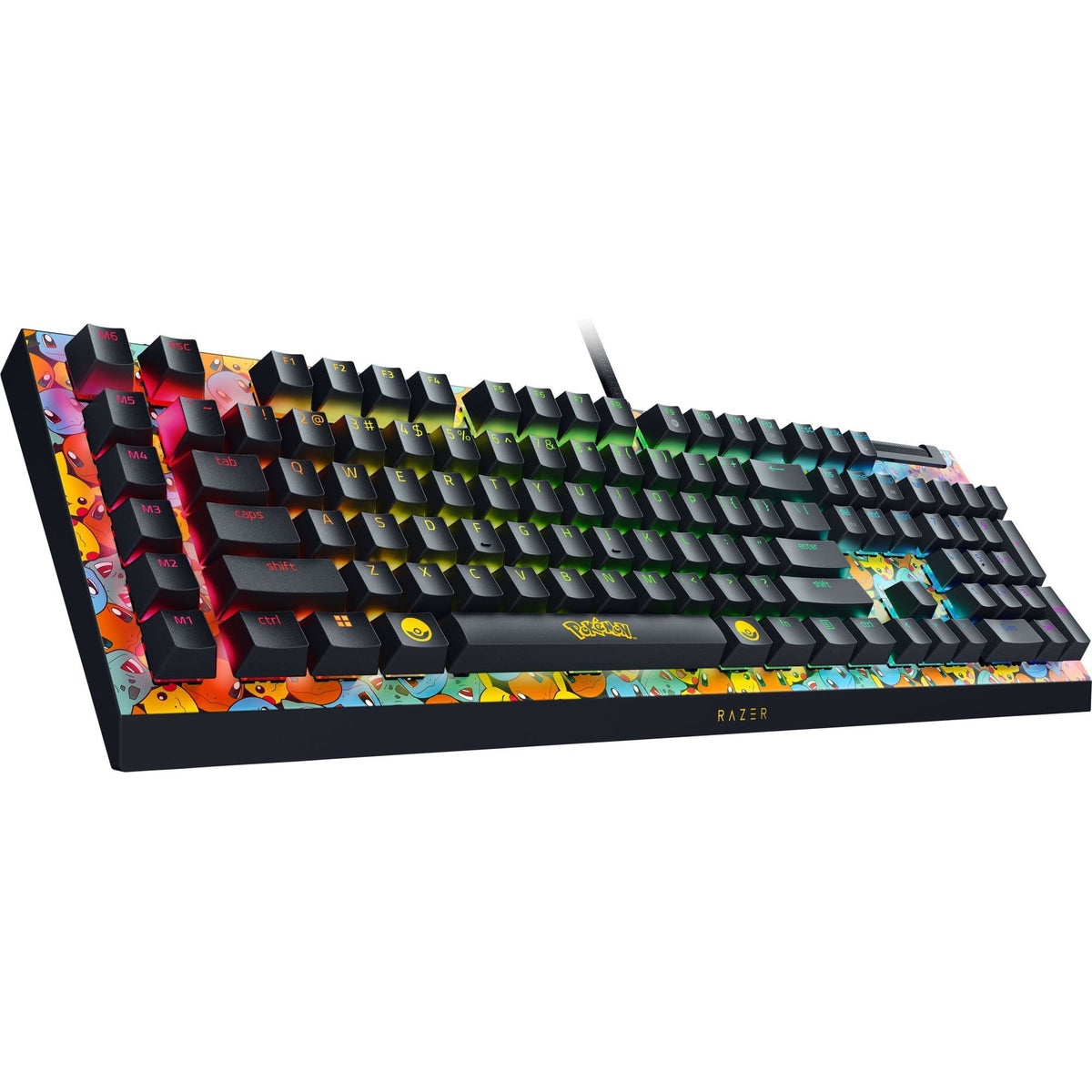 Razer - BlackWidow V4 X Full Size Wired Mechanical Green Clicky Switch Gaming Keyboard with Chroma RGB Backlighting - Pokémon Edition