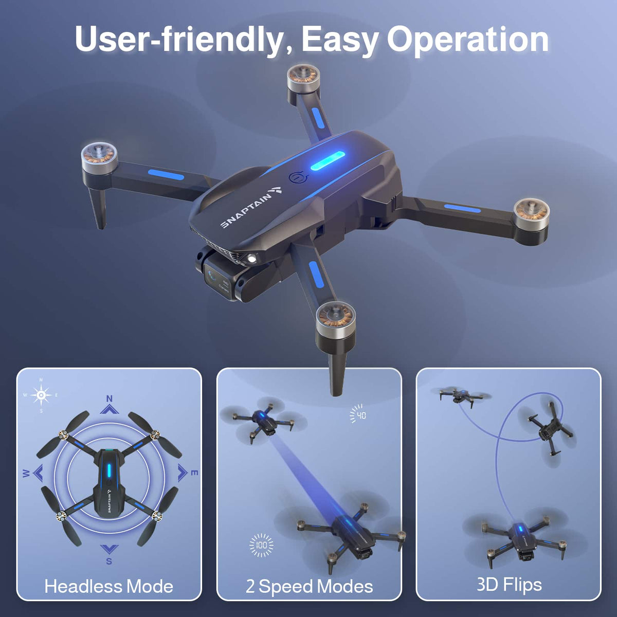 Snaptain - S5C Elite 1080p Drone with Remote Controller - Black