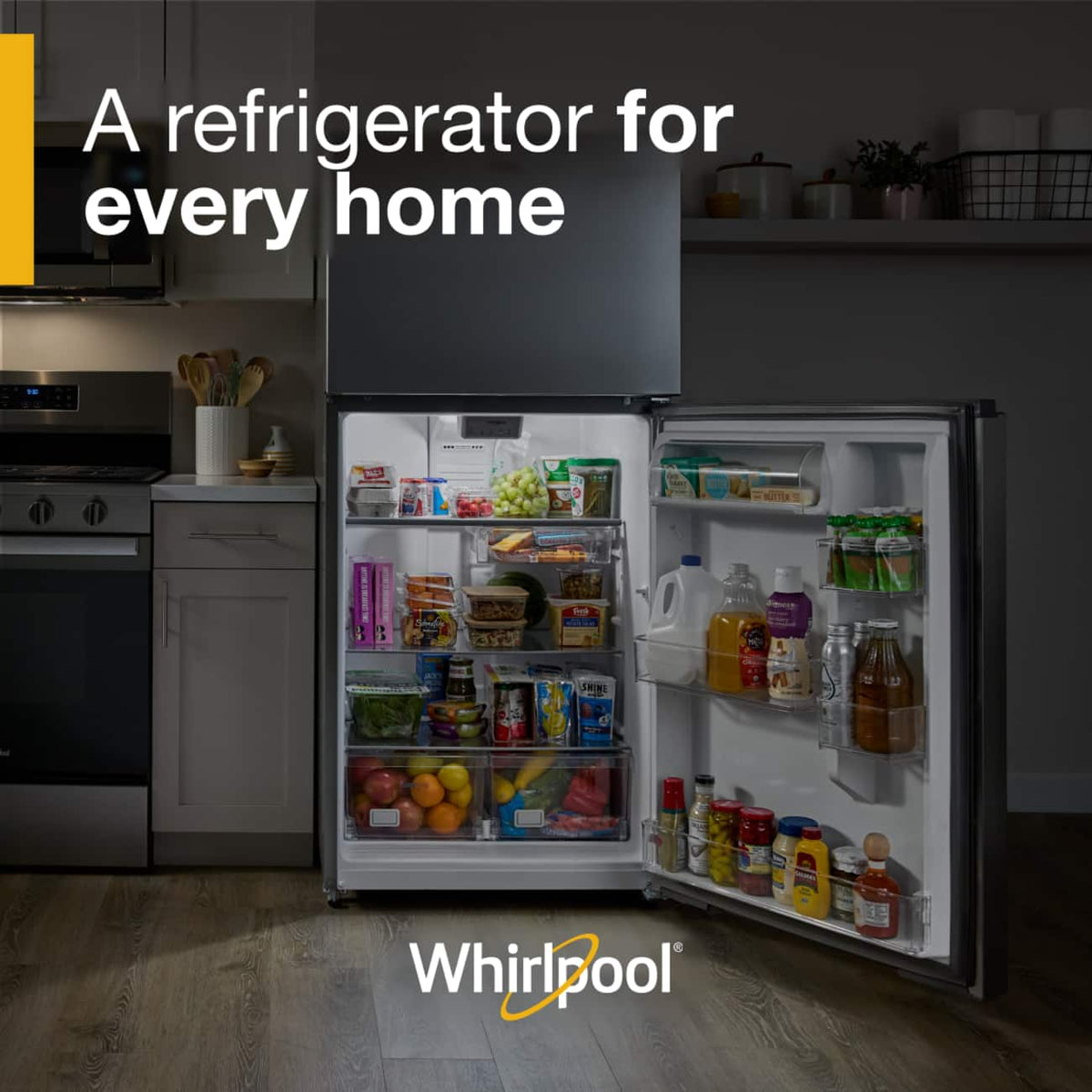 Whirlpool - 30 in. Wide 19 cu. ft. Wide Top Freezer Refrigerator with Total Coverage Cooling - Fingerprint-Resistant Stainless Finish