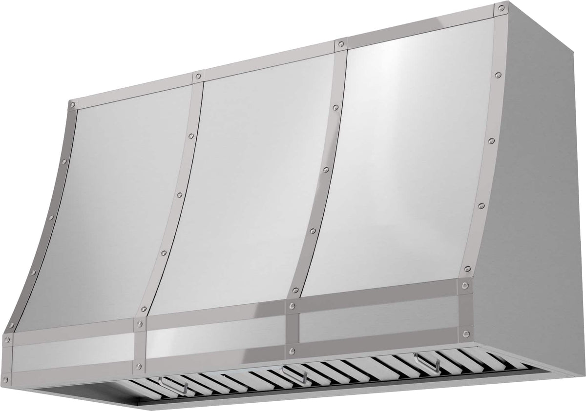 Zephyr - 48 inches - Convertible - Shell Range Hood - Stainless Steel