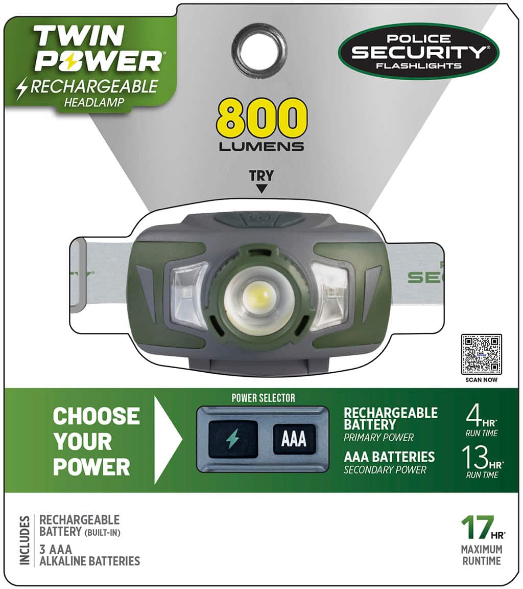 Police Security - Ryder Twin Power 800 Lumen Headlamp - White