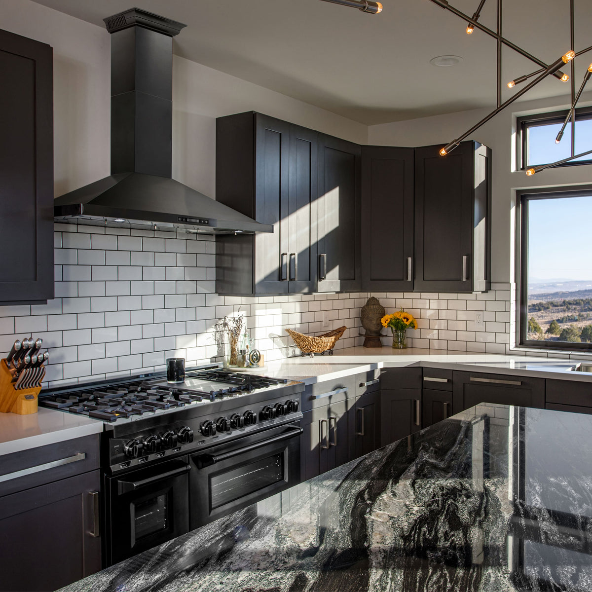 ZLINE - 42 inches - Externally Vented - Wall Range Hood - Black Stainless Steel