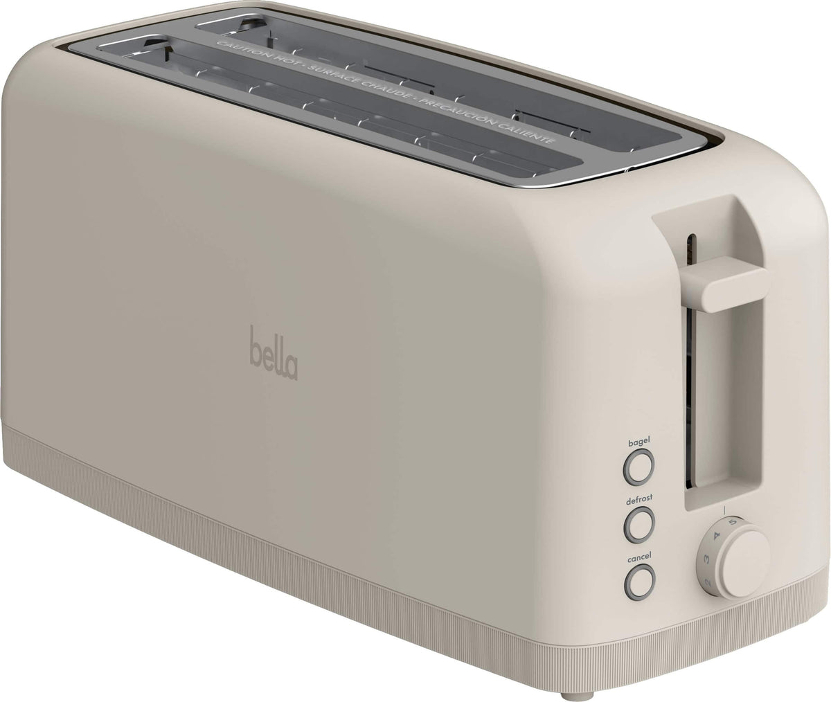 Bella - Fits-anywhere Kitchenware: 4-Slice Slim Toaster with Long Wide Slots - Oatmilk