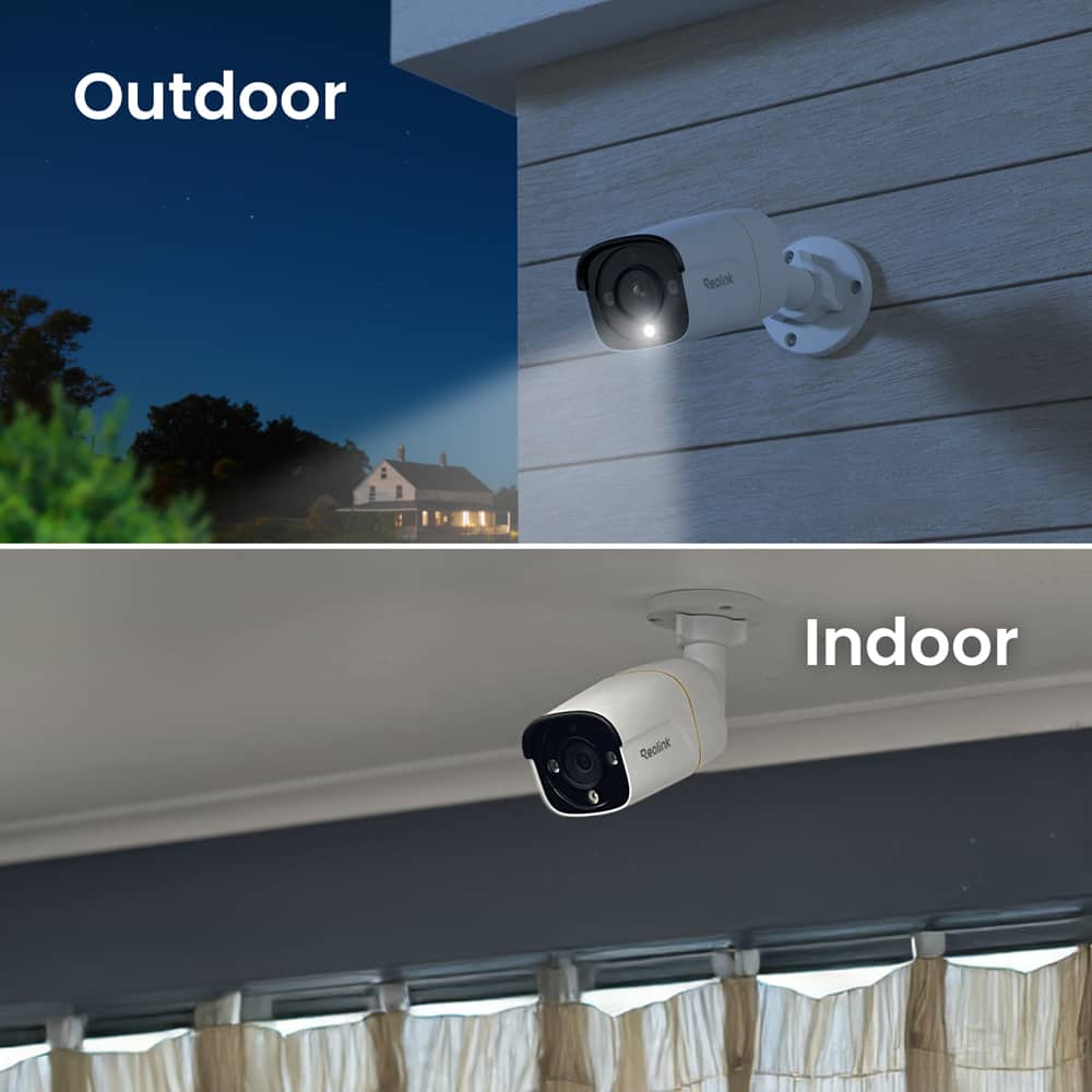 Reolink - 16-Channel, 8 - Bullet Camera Indoor/Outdoor 4K+ 12MP PoE 4TB NVR Security Surveillance System - White