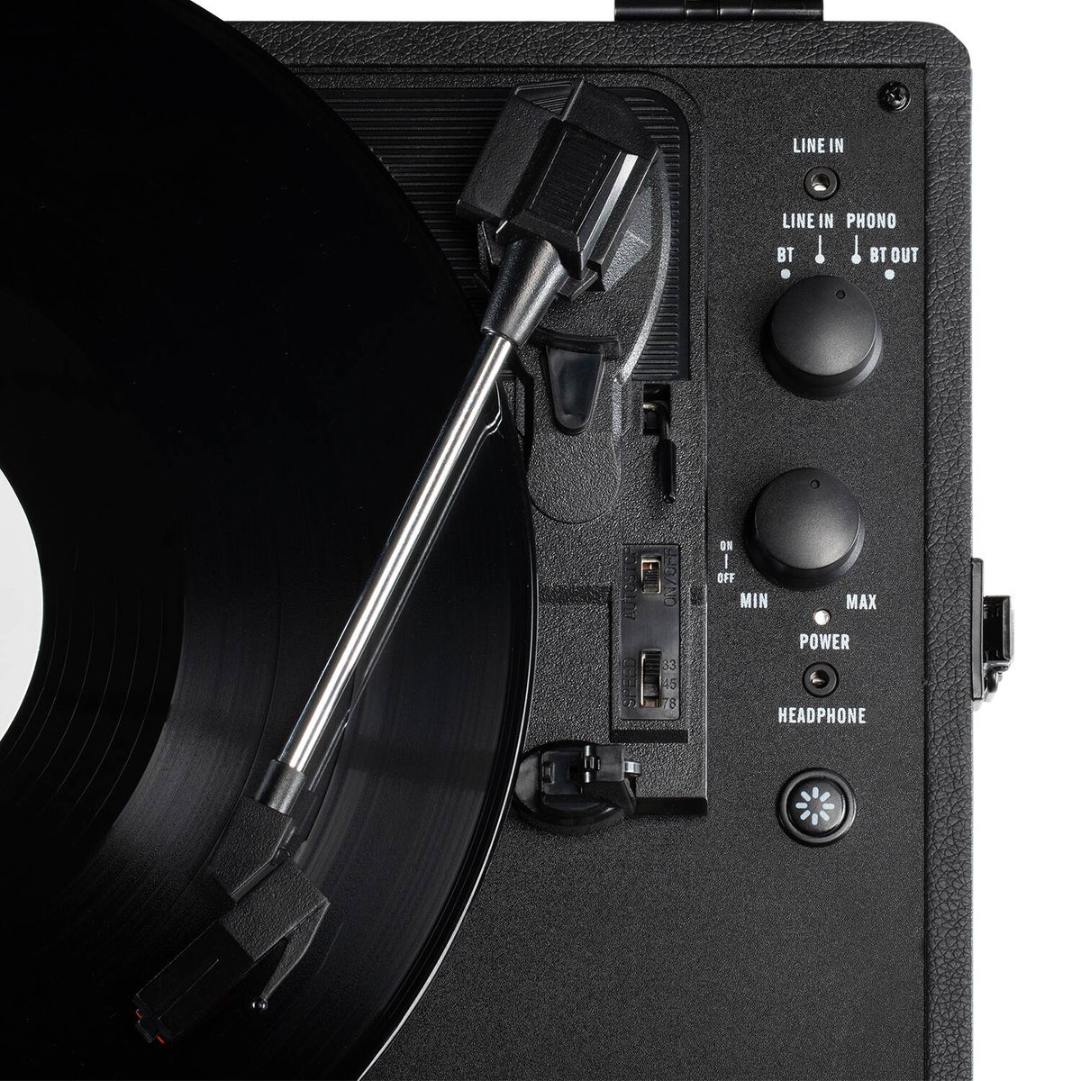 Victrola - Journey Glow Illuminated Suitcase Record Player - Black