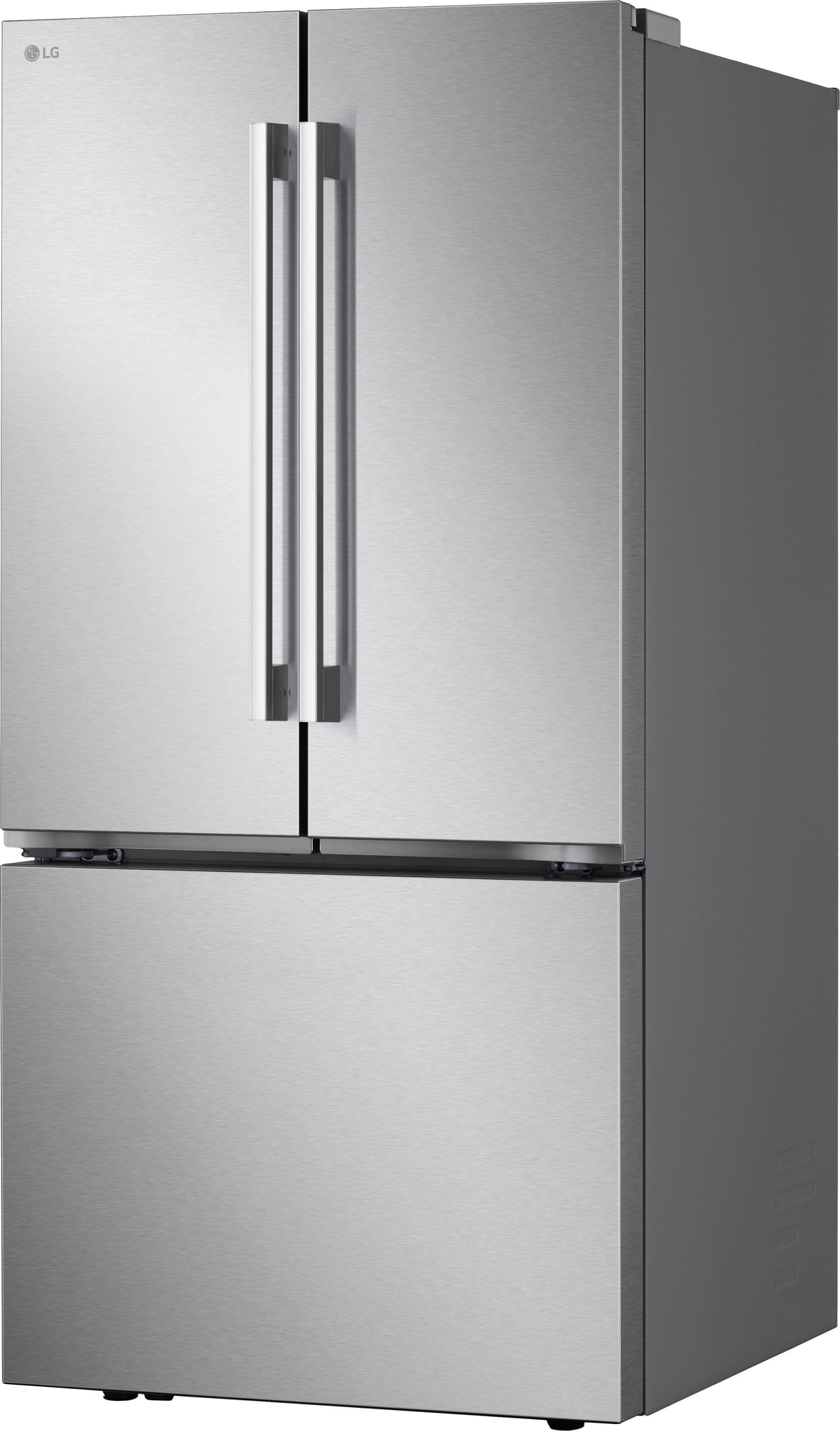 LG - 33-in Wide Standard-Depth MAX 25.1 Cu. Ft. French Door Smart Refrigerator with Glide N' Serve Drawer - Stainless Steel