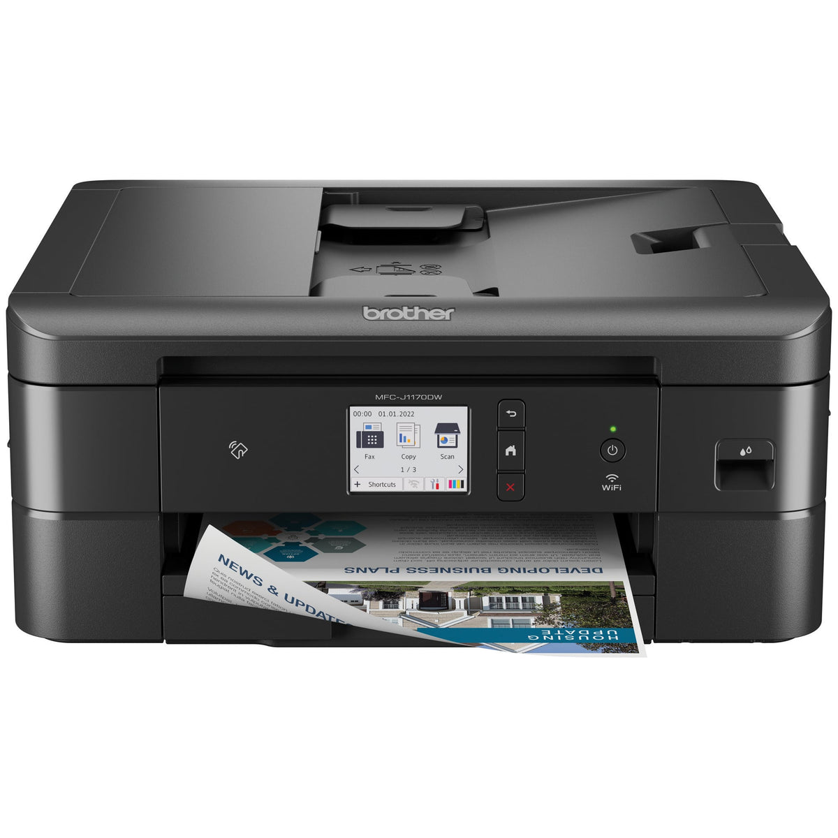 Brother - MFC-J1170DW Wireless Color All-in-One Refresh Subscription Eligible Inkjet Printer - Black