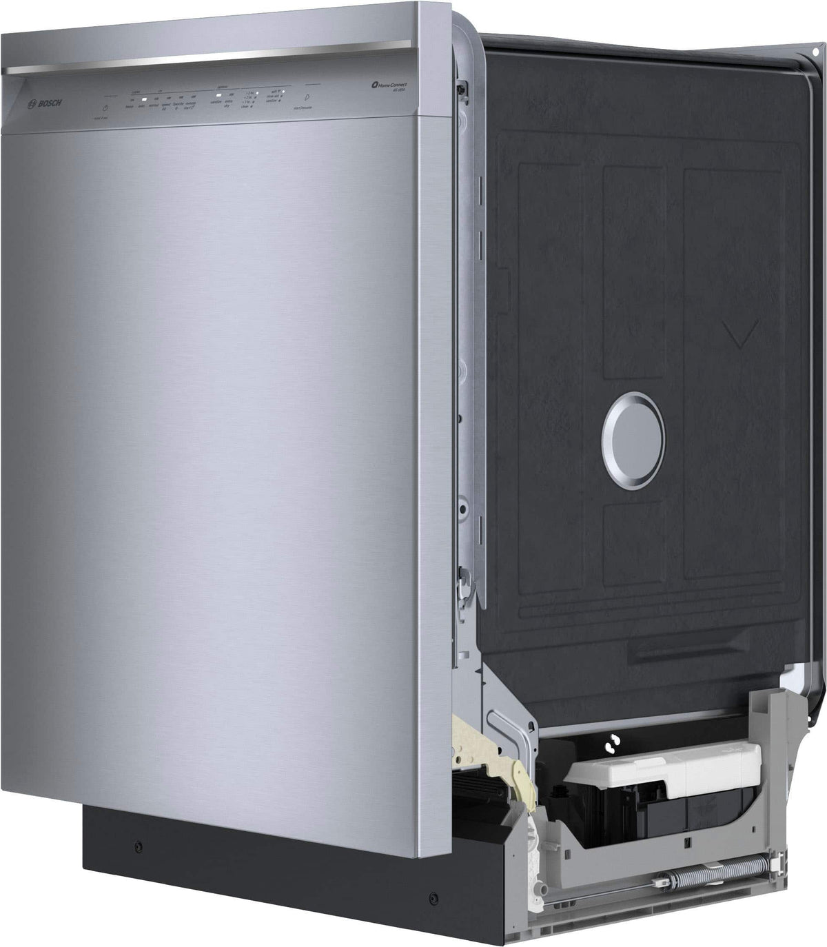 Bosch - 300 Series 24" Front Control Smart Built-In Stainless Steel Tub Dishwasher with 3rd Rack and AquaStop Plus, 46 dBA - Stainless Steel