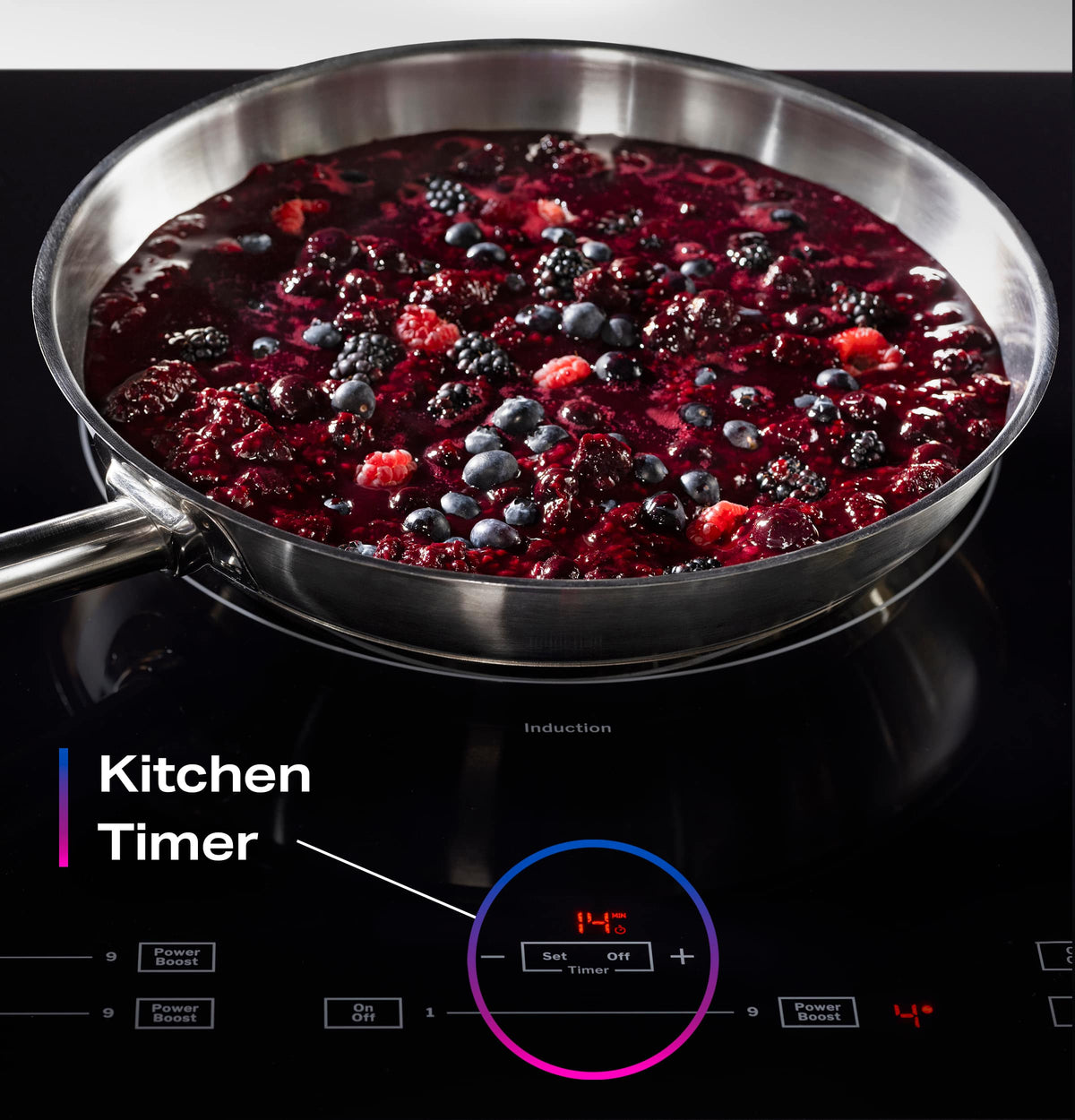 GE Profile - 36" Built-In Electric Induction Cooktop with 5 Elements, Slide Touch Controls, and Power Boost - Black