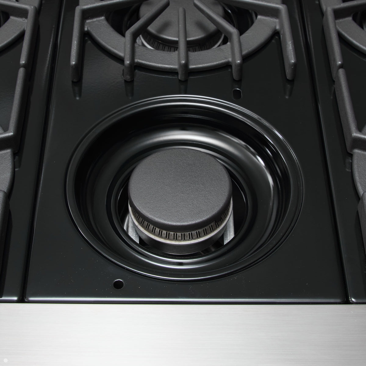 Viking - 30"W. 5.1 Cu. Ft. Freestanding Self-Clean Open Burner Gas Convection Range - Damascus Gray w. Brushed Brass Trim - Damascus Gray