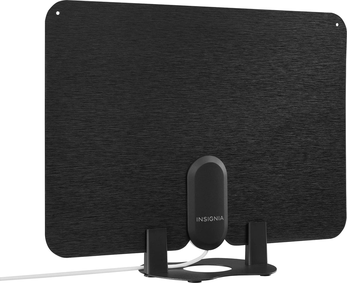 Insignia™ - Amplified Ultra-Thin Indoor HDTV Antenna with 60-Mile Range - Black/White