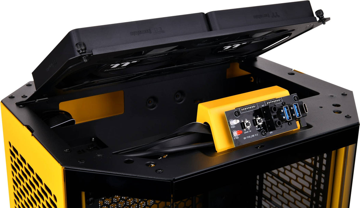 Thermaltake - The Tower 300 Micro ATX PC Case - Bumblebee Yellow