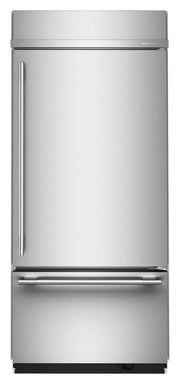 KitchenAid - 36 in. Wide 20.8 cu. ft. Built-In Bottom Mount Refrigerator with Platinum Interior - Stainless Steel