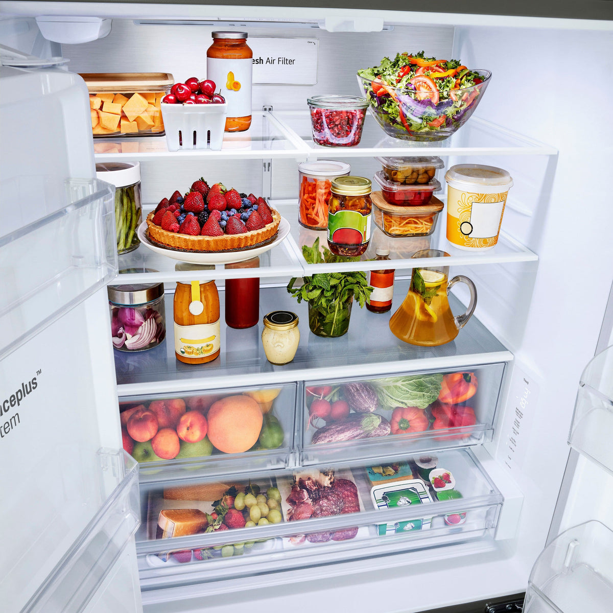 LG - 36-in Counter-Depth MAX 23.7 Cu. Ft. French Door Smart Refrigerator with Zero Clearance - Stainless Steel