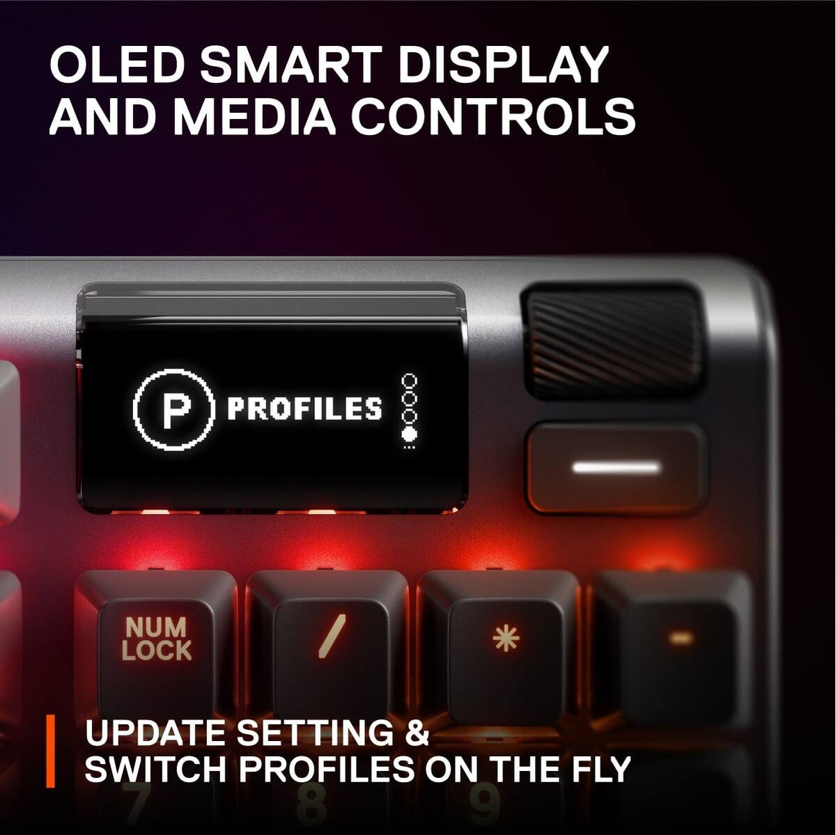 SteelSeries - Apex 7 Full Size Wired Mechanical Red Linear Switch Gaming Keyboard with Rapid Tap - Black