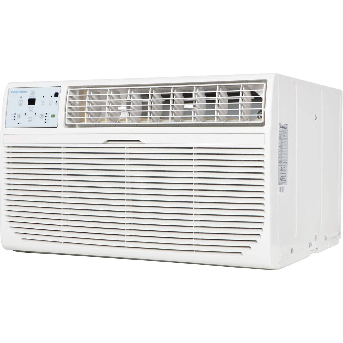 Keystone - 14,000 BTU 230V Through-the-Wall Air Conditioner with 10,600 BTU Supplemental Heat Capability - White