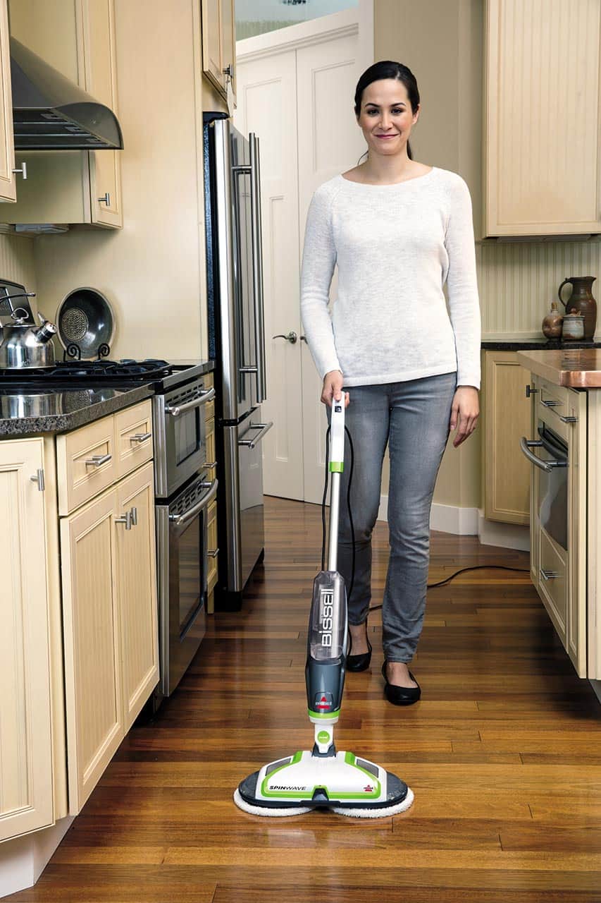 BISSELL - SpinWave Hard Floor Spin Mop - White with ChaCha Lime Accents