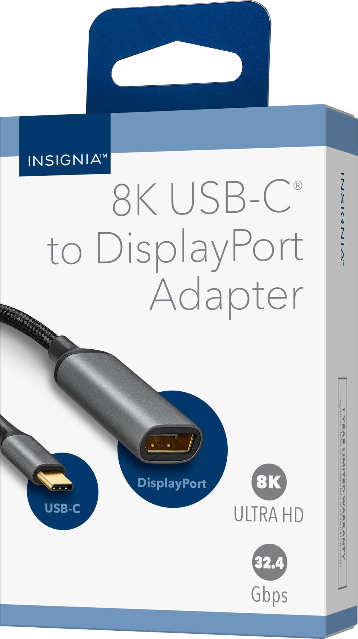 Insignia™ - 8K USB-C to DisplayPort Adapter - Black