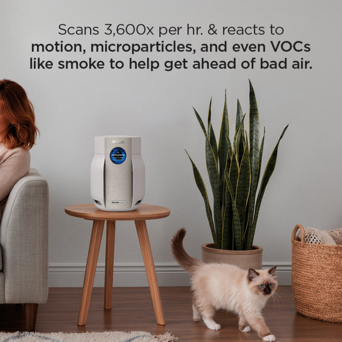Shark - BreatheClear Compact Pro Air Purifier with NeverChange, 300 sqft - Dove