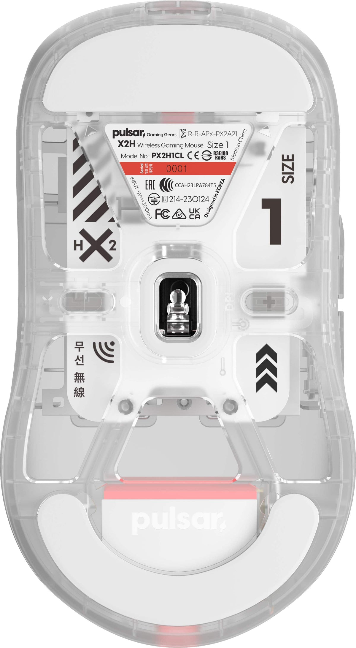 Pulsar - X2H Mini Wireless Gaming Mouse - Wireless - Superclear