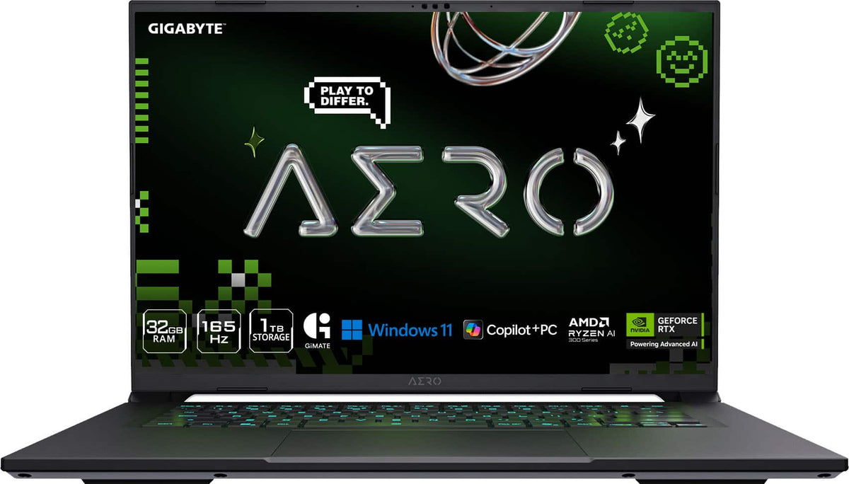 GIGABYTE - AERO X16- Copilot+ PC - 16" 165Hz 2560x1600 WQXGA AMD Ryzen AI 7 350 - 1TB SSD - 32GB DDR5 RAM NVIDIA GeForce RTX 5070 - Lunar White