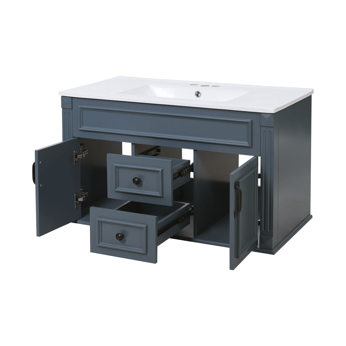 Gabinete de baño de estilo francés sencillo montado en la pared con lavabo