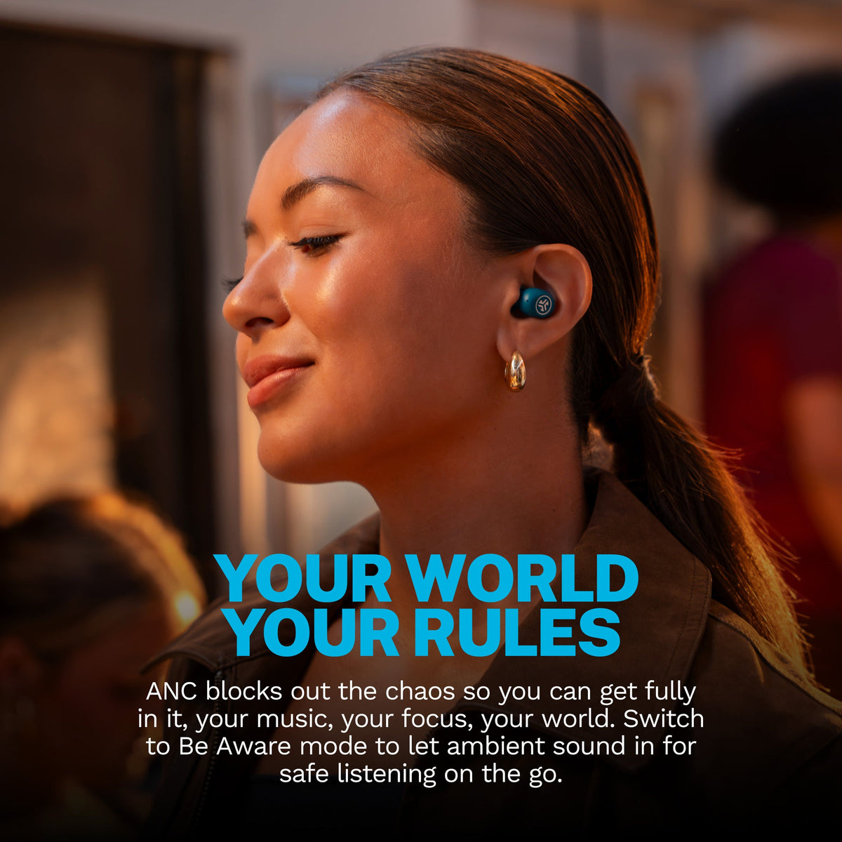 JLab - JBuds Mini ANC True Wireless Earbuds - Blue