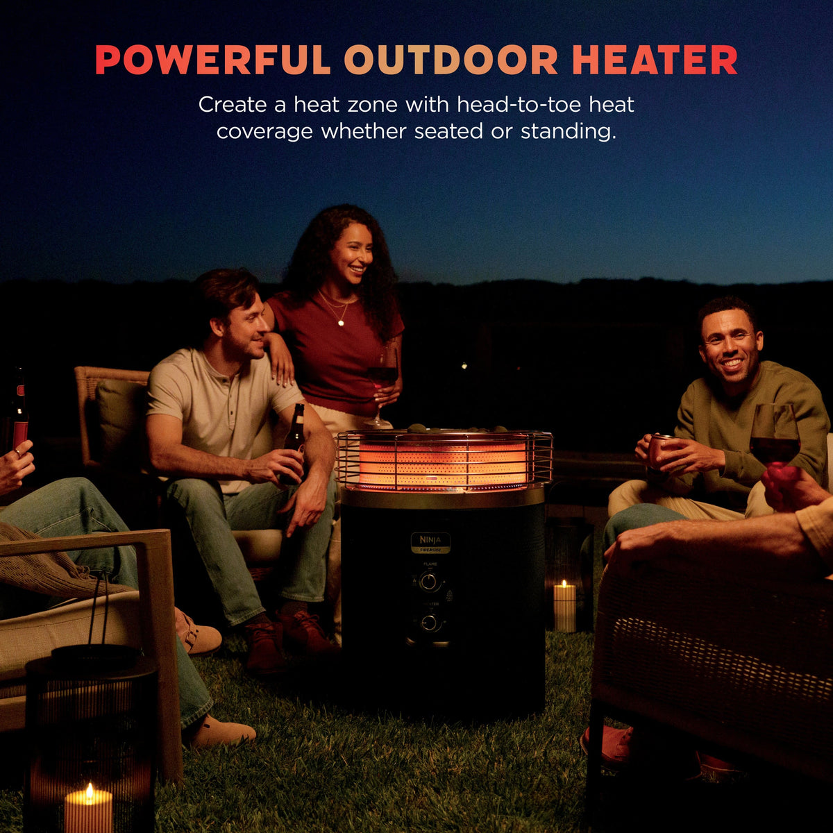 Ninja - Fireside360 Outdoor Heater & Fire Pit - Black