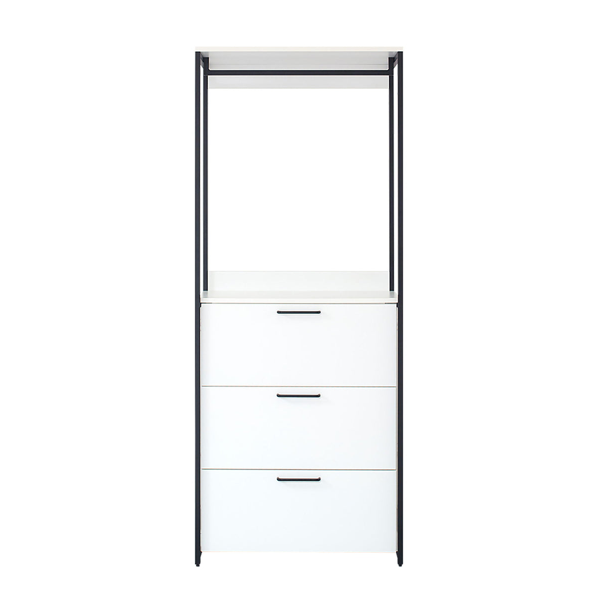 Fiona - Contemporary Wood And Metal Walk In Closet With Drawers