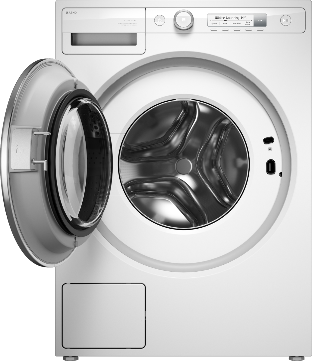 Asko - 2.4 Cu.Ft. High-Efficiency Front Load Washer, Auto Dose, Steel Seal, 23.1 lb capacity, 1600 RPM max spin, Stackable - White