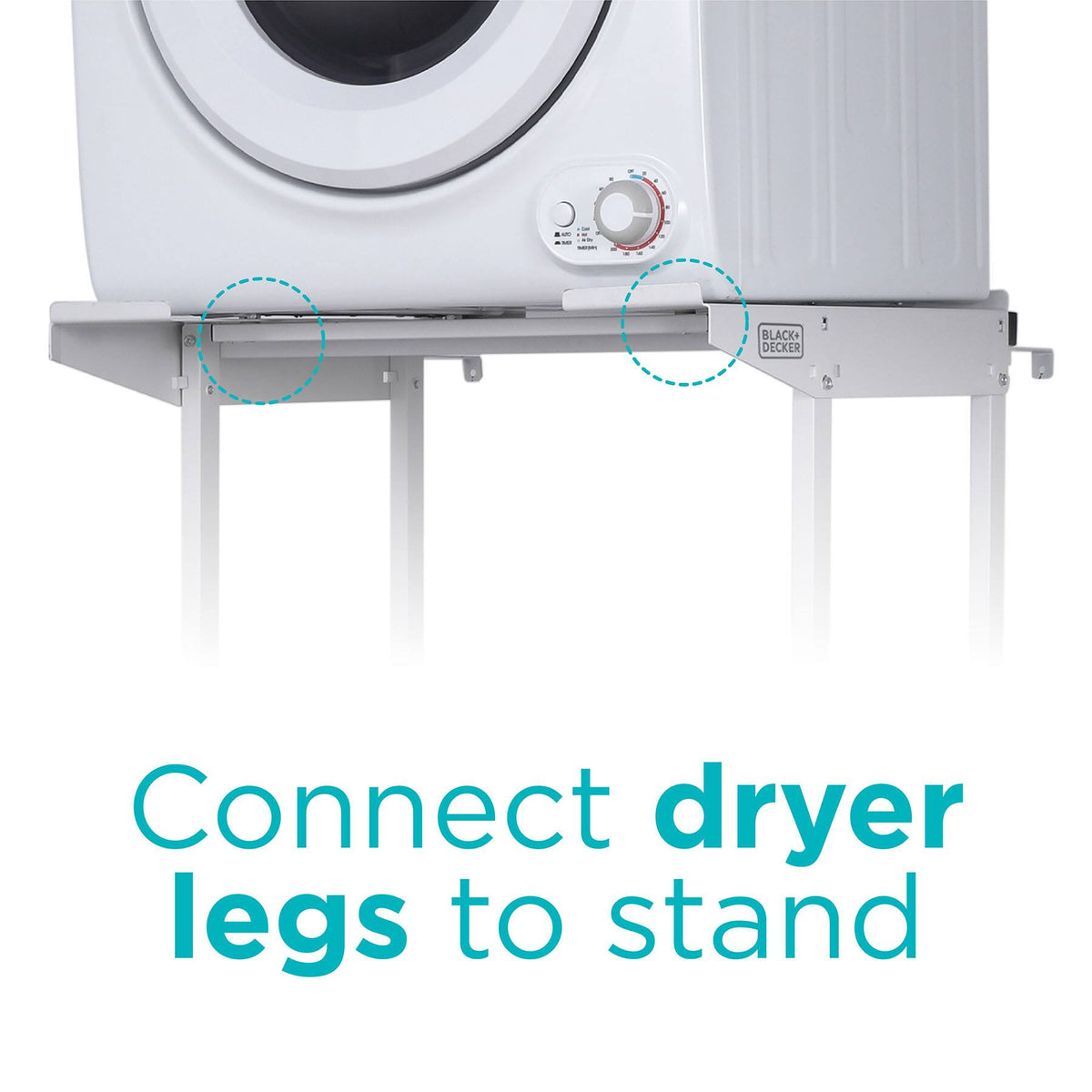 Black+Decker - BWDS Laundry Stacking Rack Stand for Washer and Dryer - White