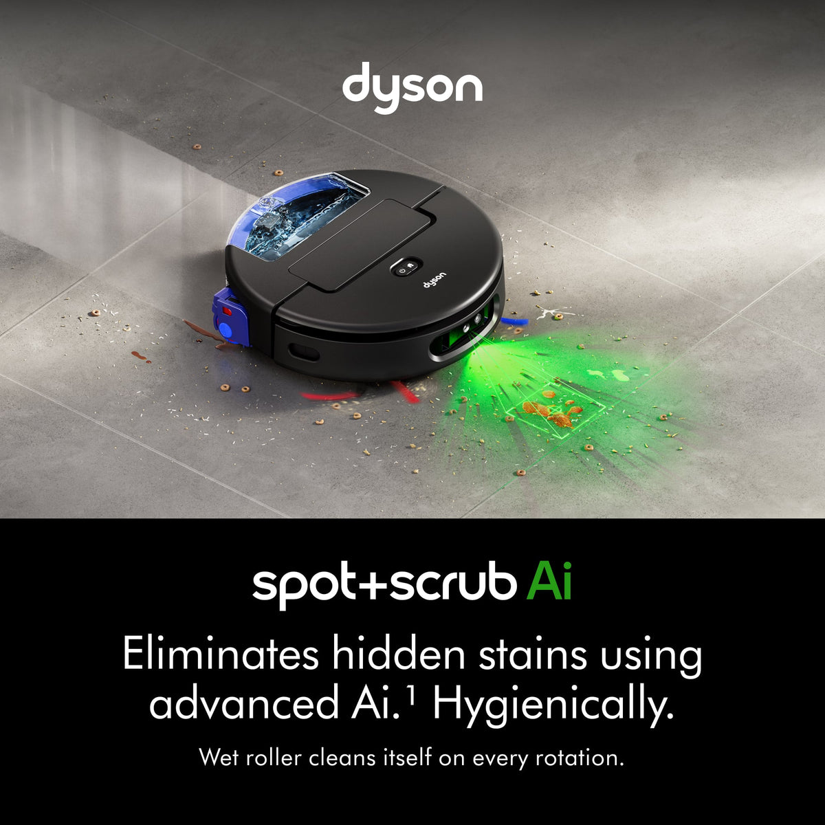 Dyson - Spot+Scrub Ai Wet and Dry Robot Vacuum - Matched Black/Blue