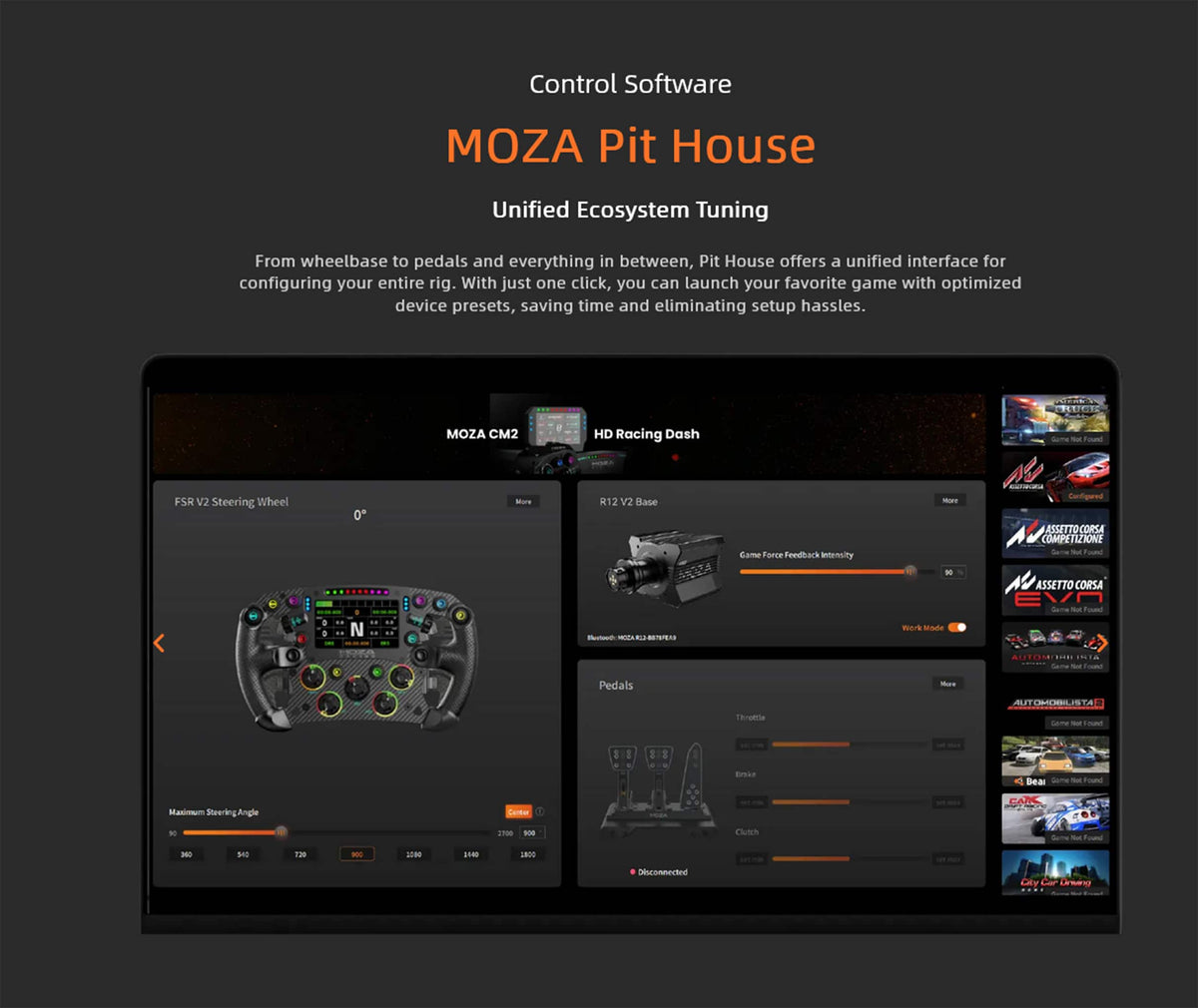 Moza Racing - R12 V2 Direct Drive Sim Racing Wheelbase for Windows - Black